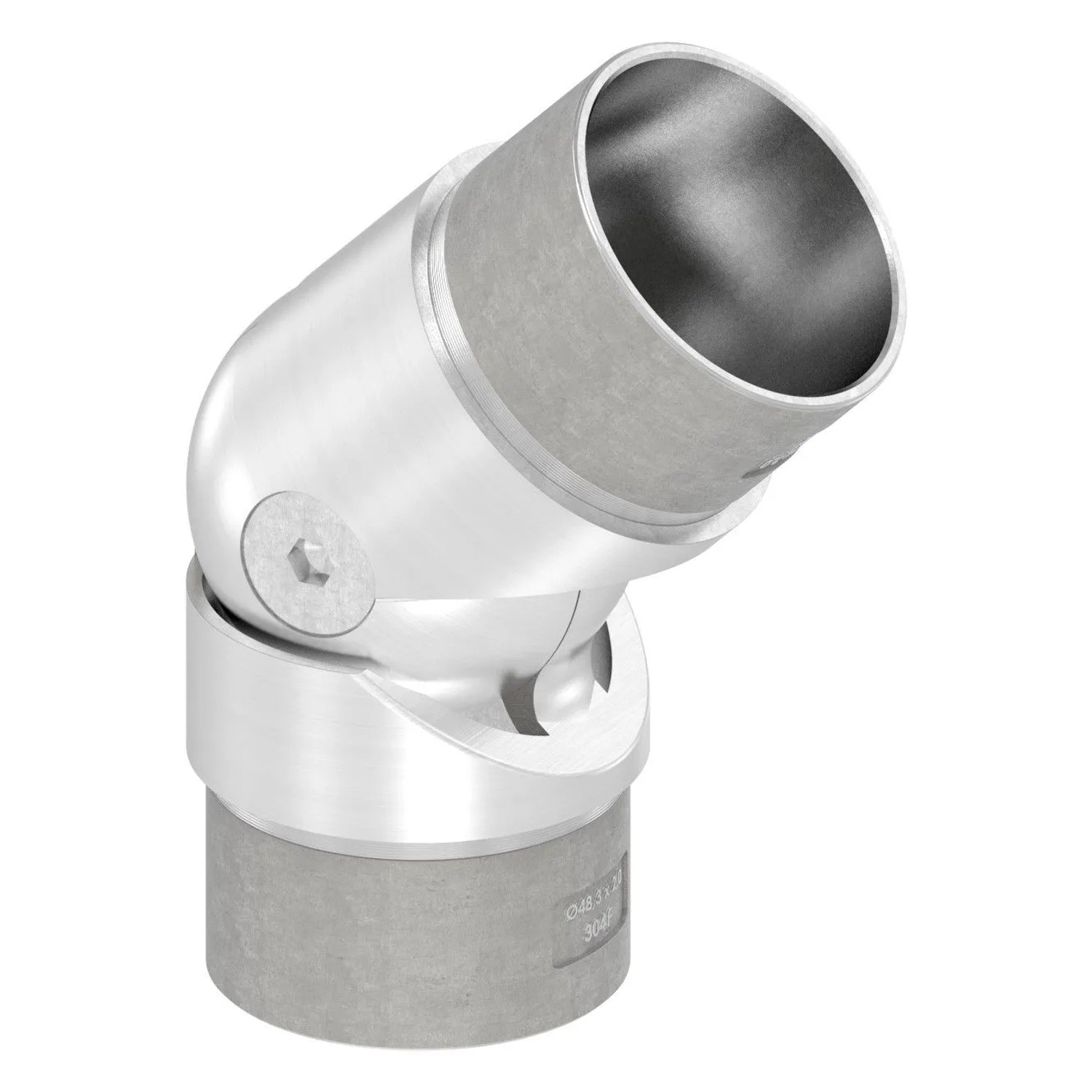 FeNau Gelenkstück V2A Für Rohr Ø 48,3 X 2,0 mm Hohl Für Kabel