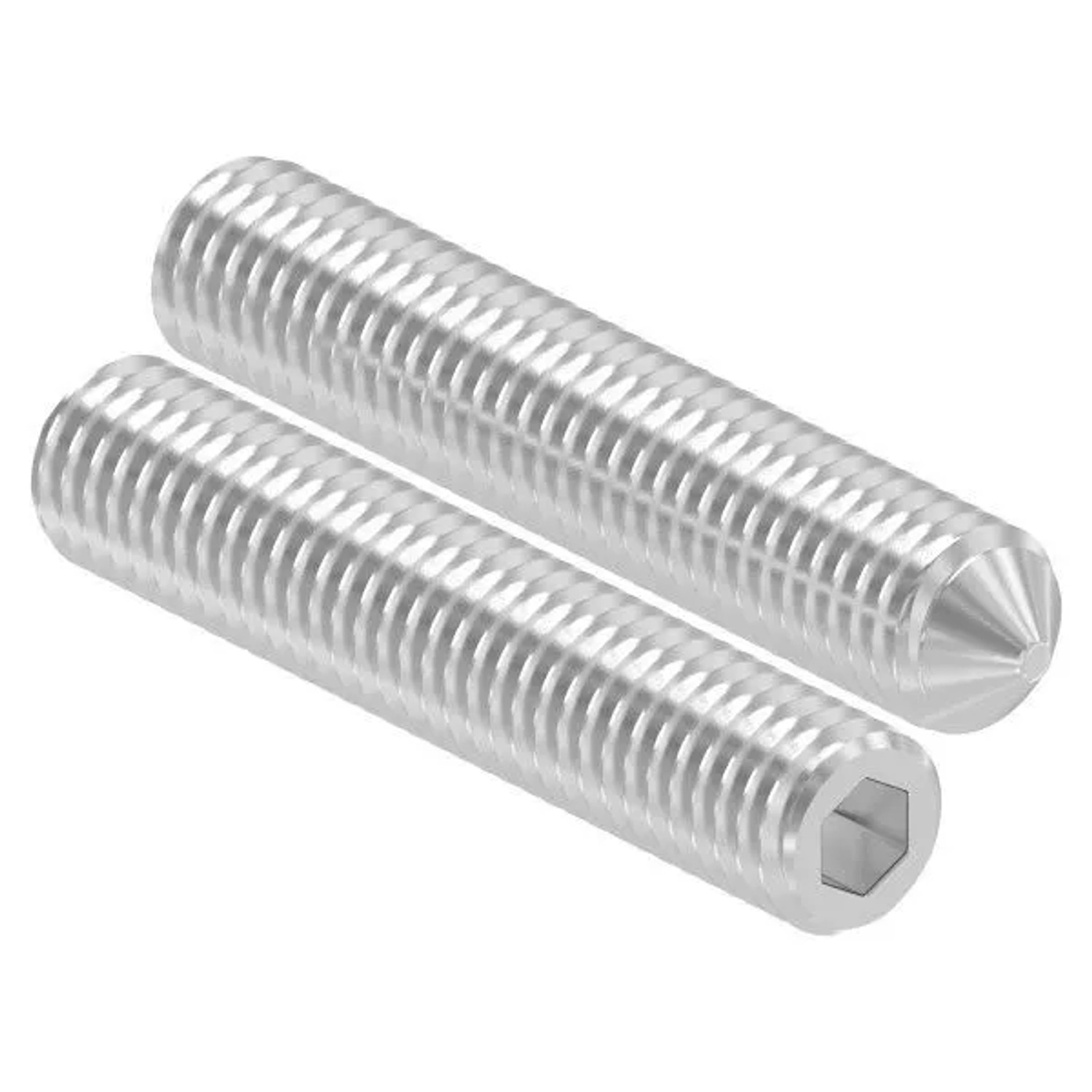FeNau Gewindestift V2A M8x45 Mit Innensechskant Und Spitze DIN 914