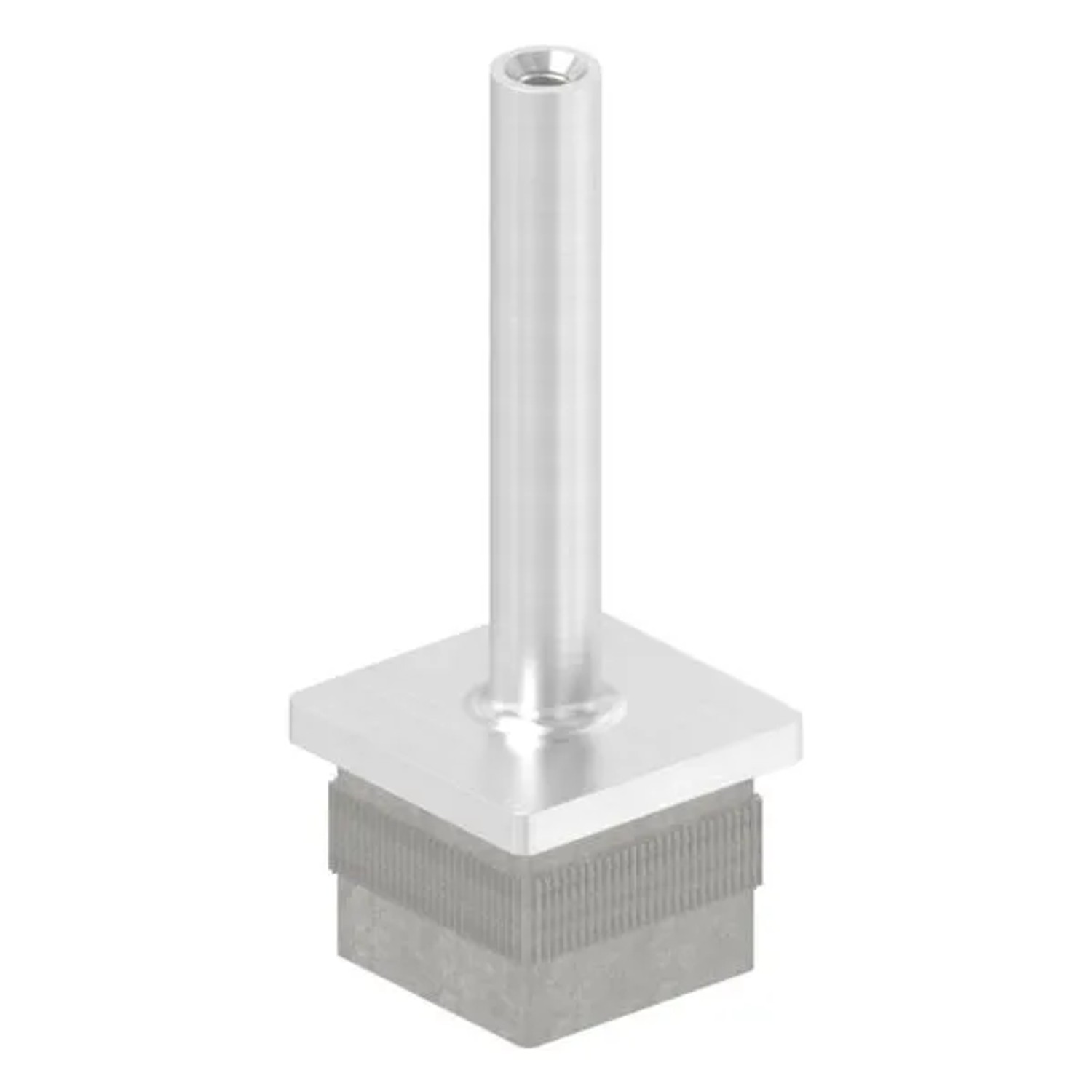FeNau Einsteckstopfen V2A 40x40x3 mm Rohr H 80 mm M6 IG