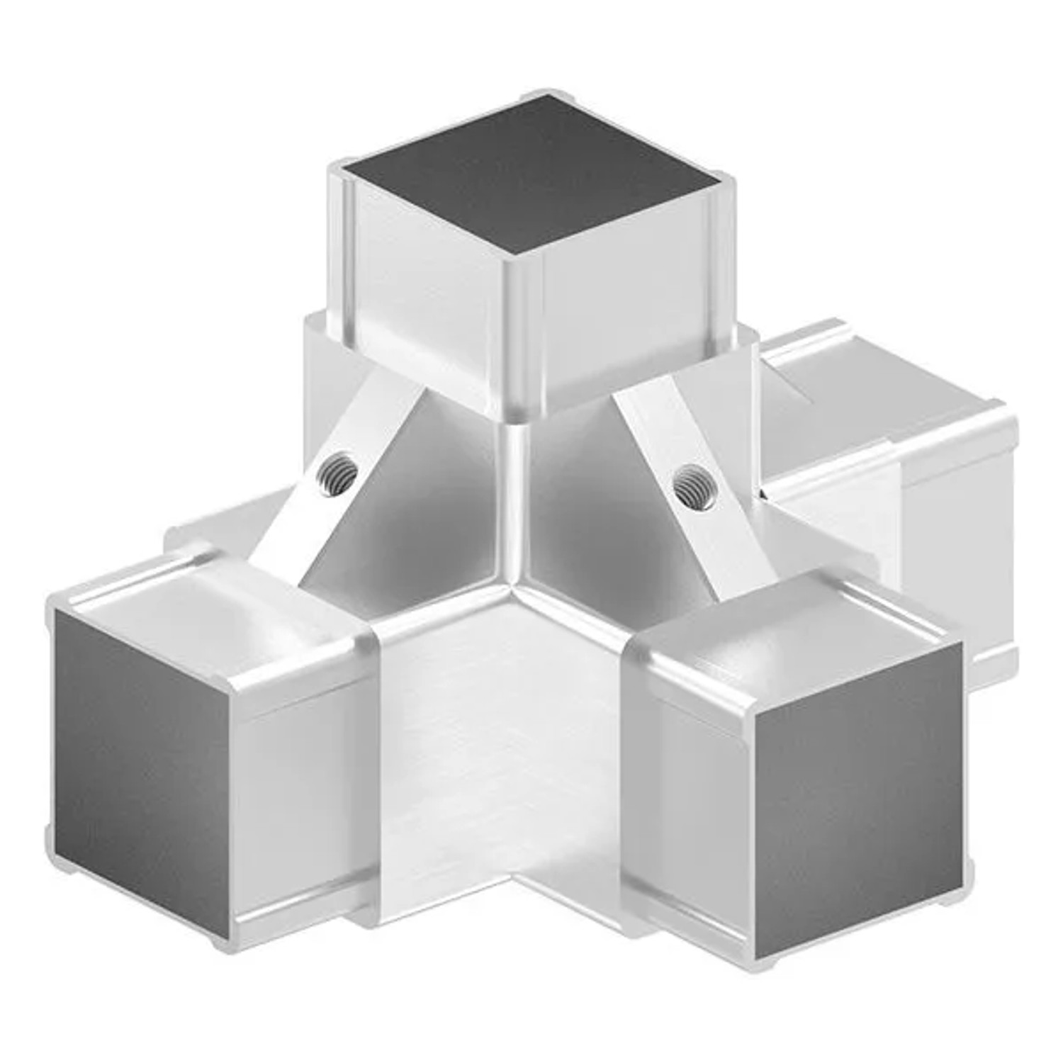 FeNau T-Stück Edelstahl V2A Für Rohr 40x40x2,0 mm Mit Seitlichem Abgang M6