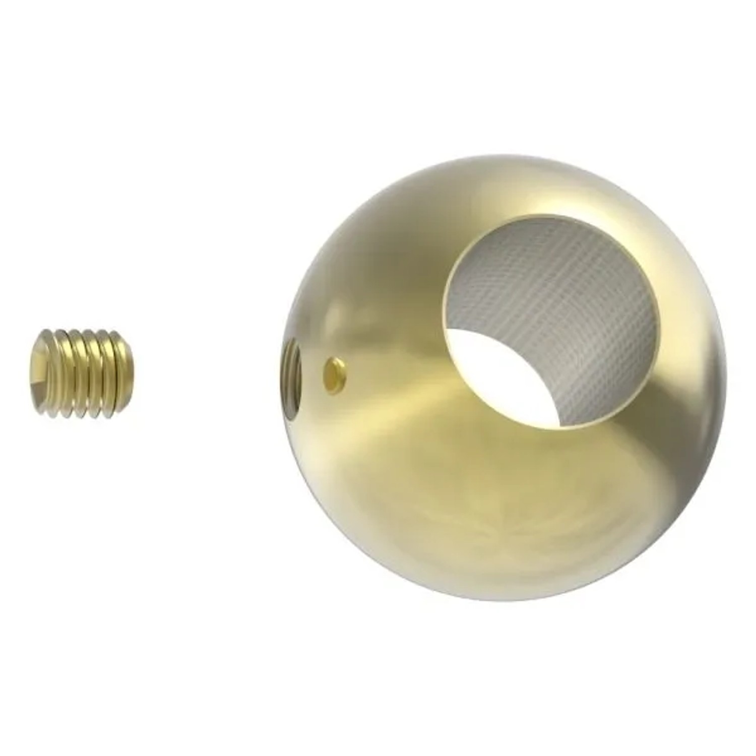 FeNau Messingkugel Messing Beschichtet Ø 25 mm Bohrung Ø 12,2 mm Mit Madenschraube M5