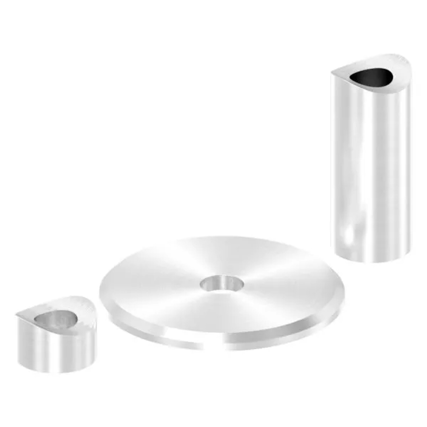 FeNau Befestigungsset Edelstahl V2A Ø 33,7 mm Rohr Geschliffen Korn 240 Wandabstand 49 mm