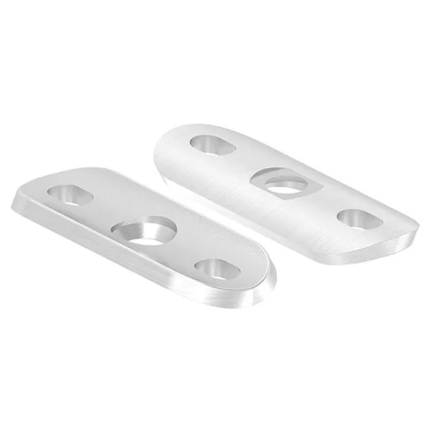 FeNau Handlaufanschlussplatte Edelstahl V2A 63 X 25 X 4 mm Für Rohr Ø 42,4 mm Mit Langlöchern