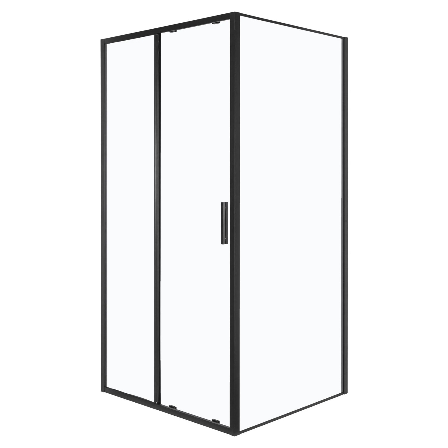 Kerra Duschkabine Solid DS+SC Schwarz 100 x 70 cm ohne Duschwanne