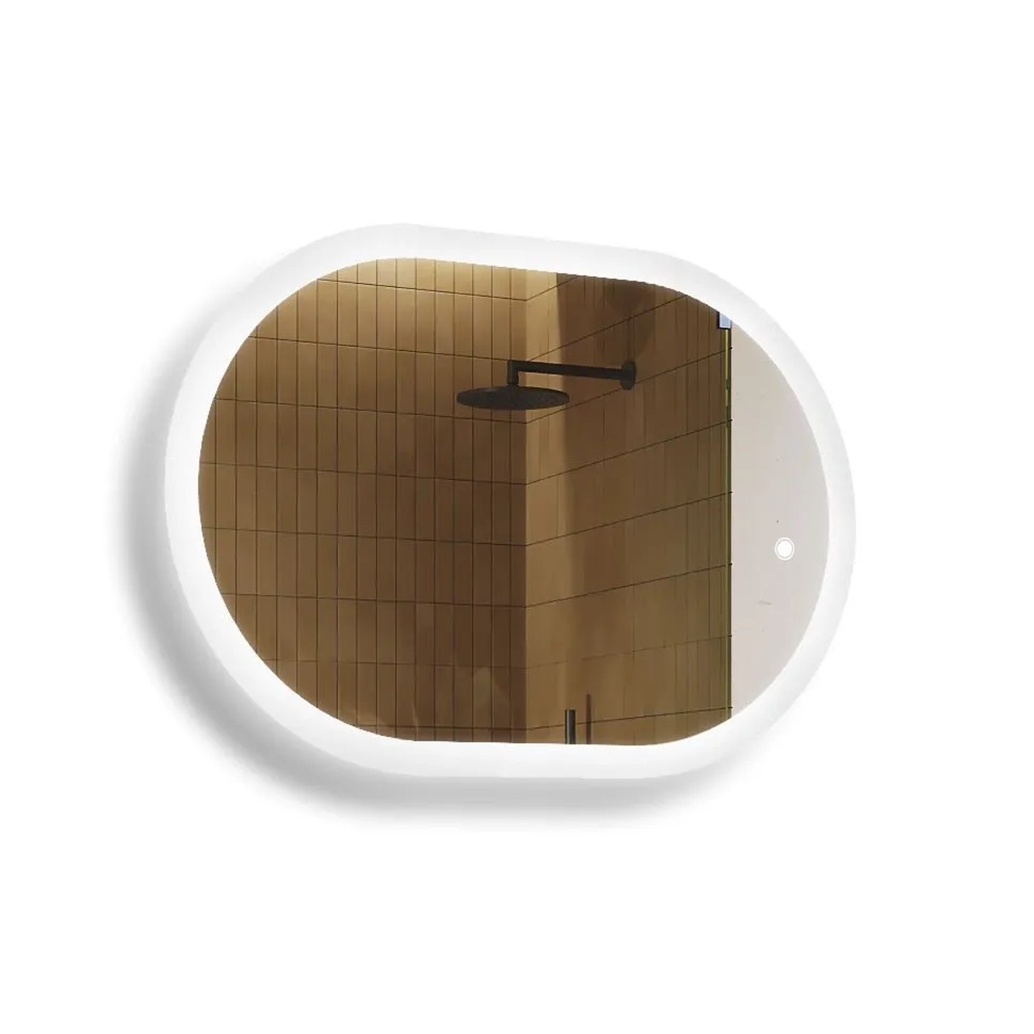 Artforma LED Badspiegel Oval 100x70 cm mit Beleuchtung Touch Dual LED Rahmenlos IP20 M072