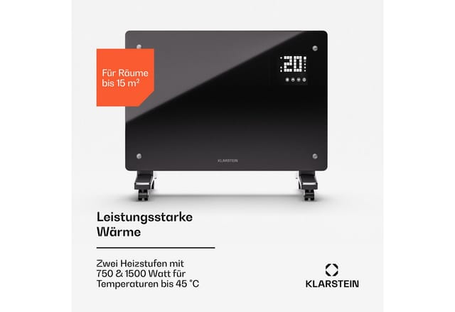 Bornholm Smart 1500 Konvektions-Heizgerät 1500W WiFi LED IP24 Schwarz