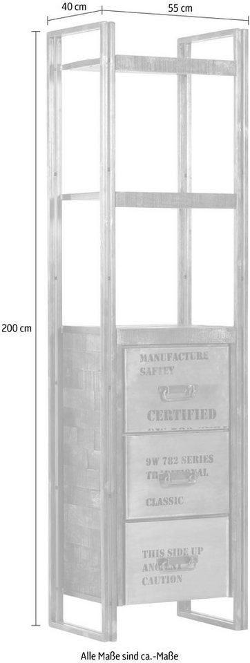 Gutmann Factory Regal Titan, moderne Kombination aus Metall und Massivholz Bild 3