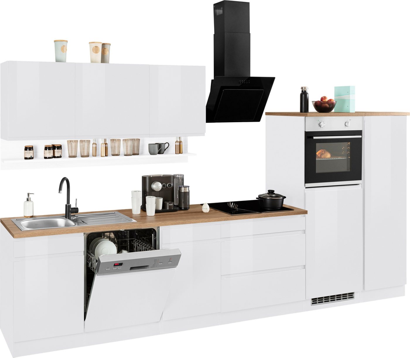 KOCHSTATION Küchenzeile KS-Virginia,neu in verbesserter Ausführung, Breite 350 cm,Soft-Close, mit Glaskeramik-oder Induktionskochfeld Bild 2