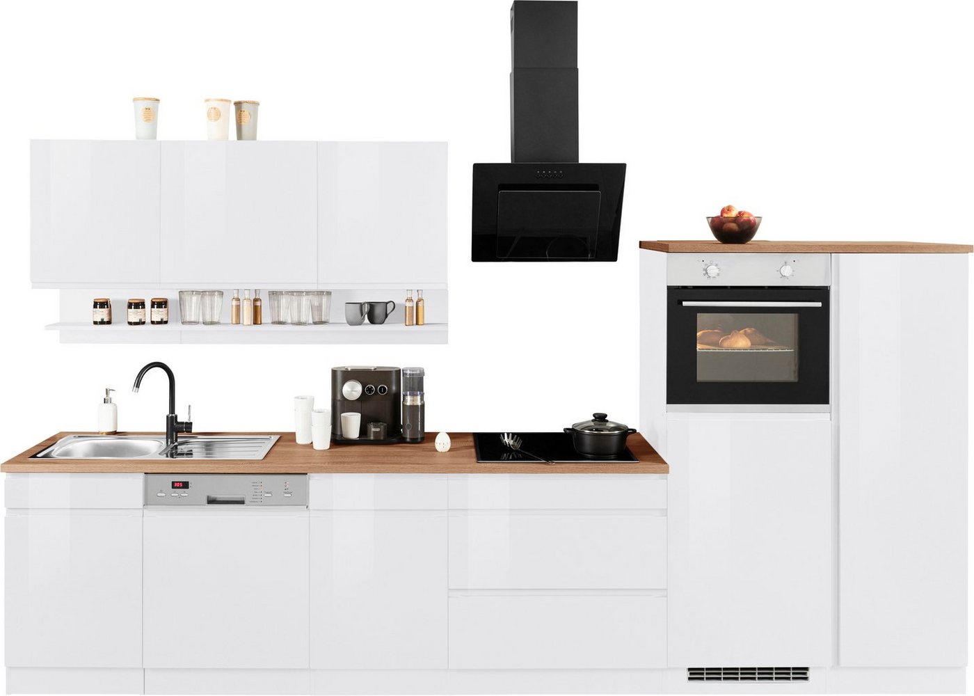 KOCHSTATION Küchenzeile KS-Virginia,neu in verbesserter Ausführung, Breite 350 cm,Soft-Close, mit Glaskeramik-oder Induktionskochfeld Bild 3
