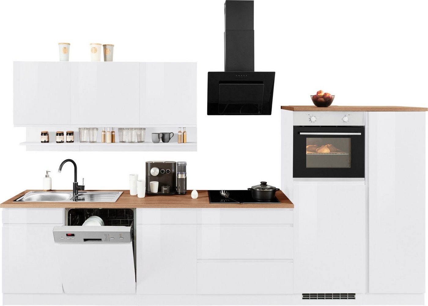 KOCHSTATION Küchenzeile KS-Virginia,neu in verbesserter Ausführung, Breite 350 cm,Soft-Close, mit Glaskeramik-oder Induktionskochfeld Bild 4