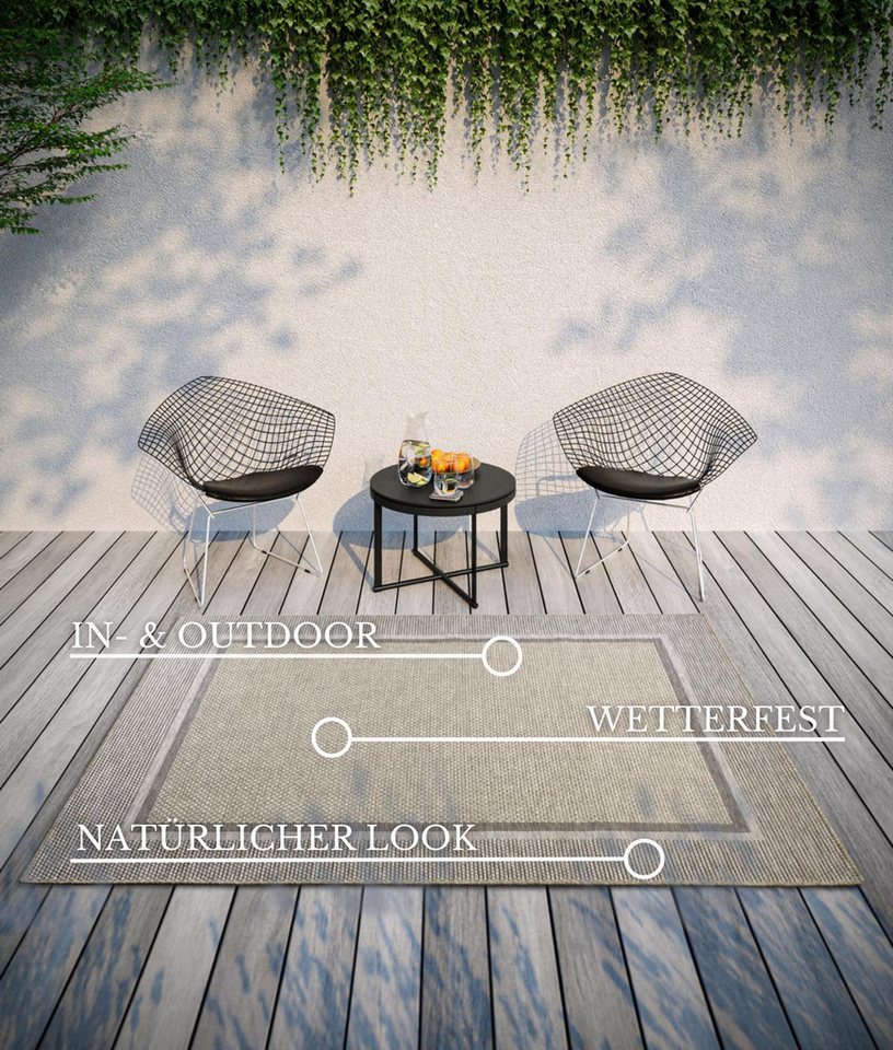 Villeroy & Boch Teppich Luitwin, rechteckig, Höhe: 8 mm, In-& Outdoor, Flachgewebe, wetterfest, Terrasse, Balkon, natur, modern Bild 5