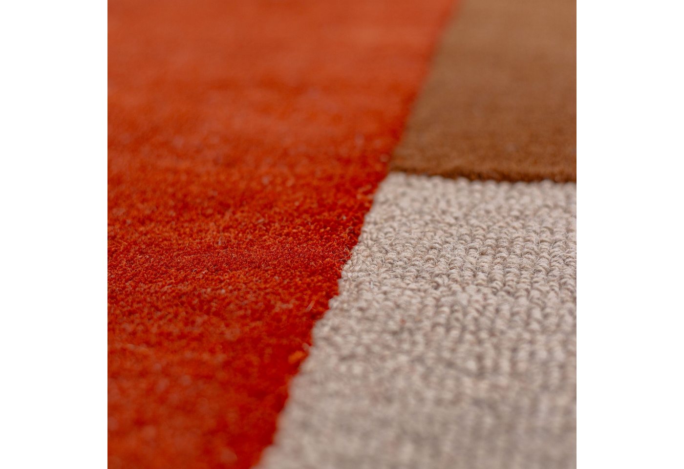 FLAIR RUGS Wollteppich Mia Segment, rund, Höhe: 12 mm, Kreisförmig im Retro-Design Bild 5