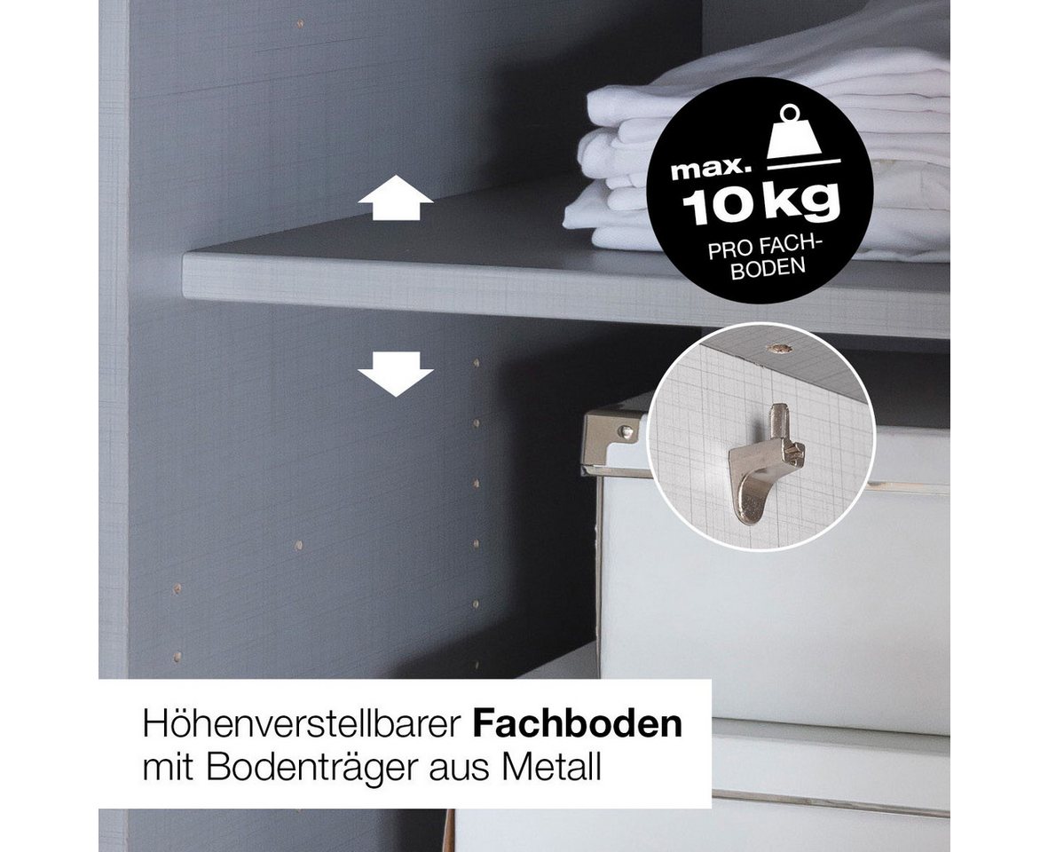Wimex Schwebetürenschrank SAIGON in den Breiten 180cm & 225cm, Farbe: Saharagrau inkl. Spiegel