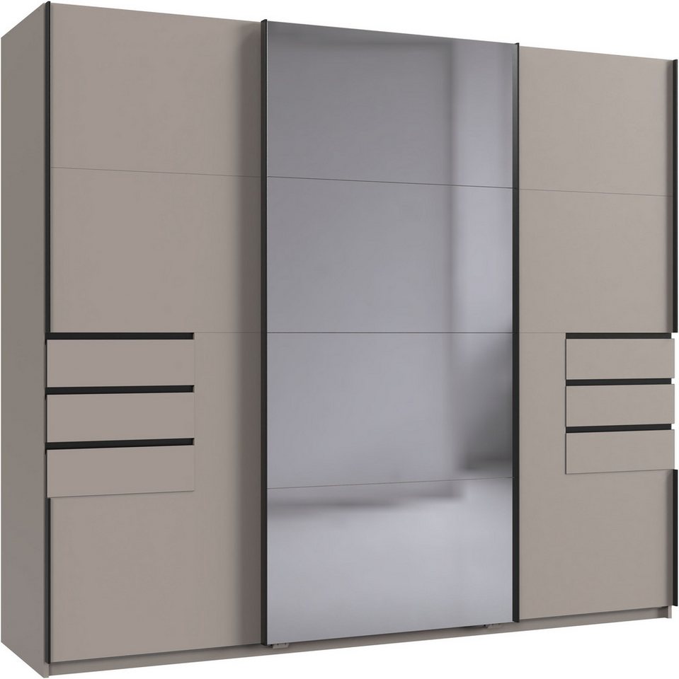 Wimex Schwebetürenschrank SAIGON in den Breiten 180cm & 225cm, Farbe: Saharagrau inkl. Spiegel Bild 3