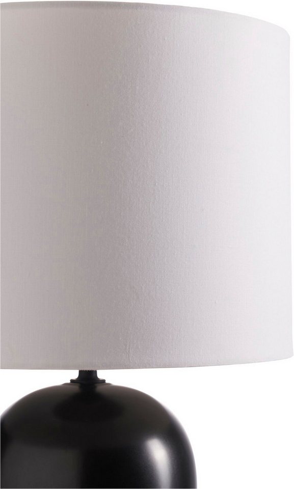 Pauleen Tischleuchte Mystic Shine max 20W E14 Weiß/Schwarz 230V Stoff/Keramik, Ein-/Ausschalter, ohne Leuchtmittel, IP20 Bild 4