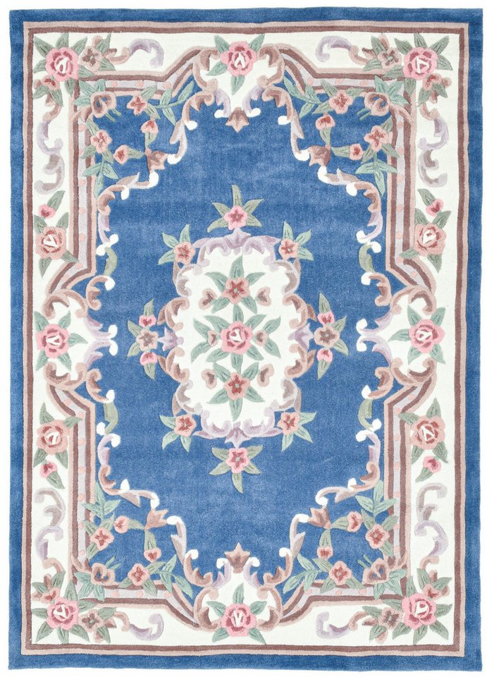 THEKO Teppich Ming, handgetuftet, rechteckig, Höhe: 14 mm, Pastell-Farben, florales Design, auch in oval & rund, Wohnzimmer Bild 5