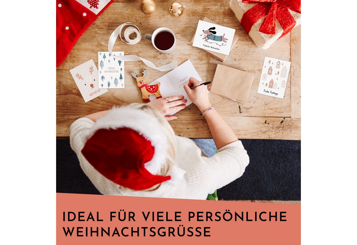 CraftWerk Grußkarten Weihnachtskarten mit Umschhlag, DIN A6 Klappkarten Grußkarten mit Motiven zu Weihnachten Bild 4