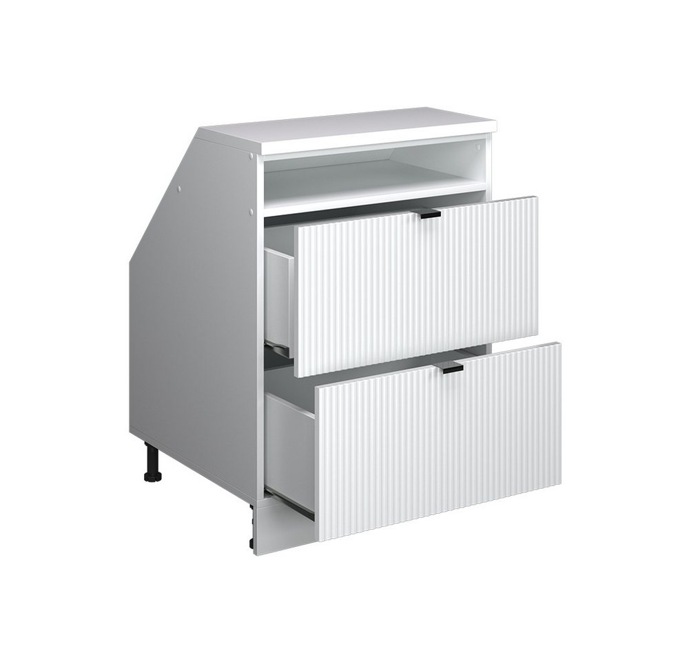 Vicco Kommode Rion, Weiß Riffel, 60 x 81.6 cm mit 2 Schubladen, Schrankkorpus 60... (1 St)