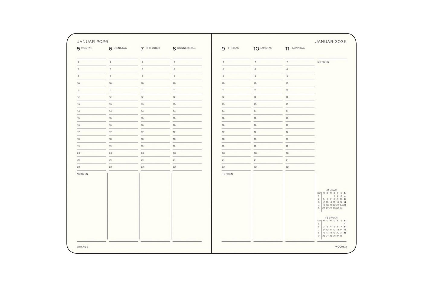 Leuchtturm1917 Taschenkalender Wochenplaner 2027 Paperback B6 Hardcover Forest Green Bild 2