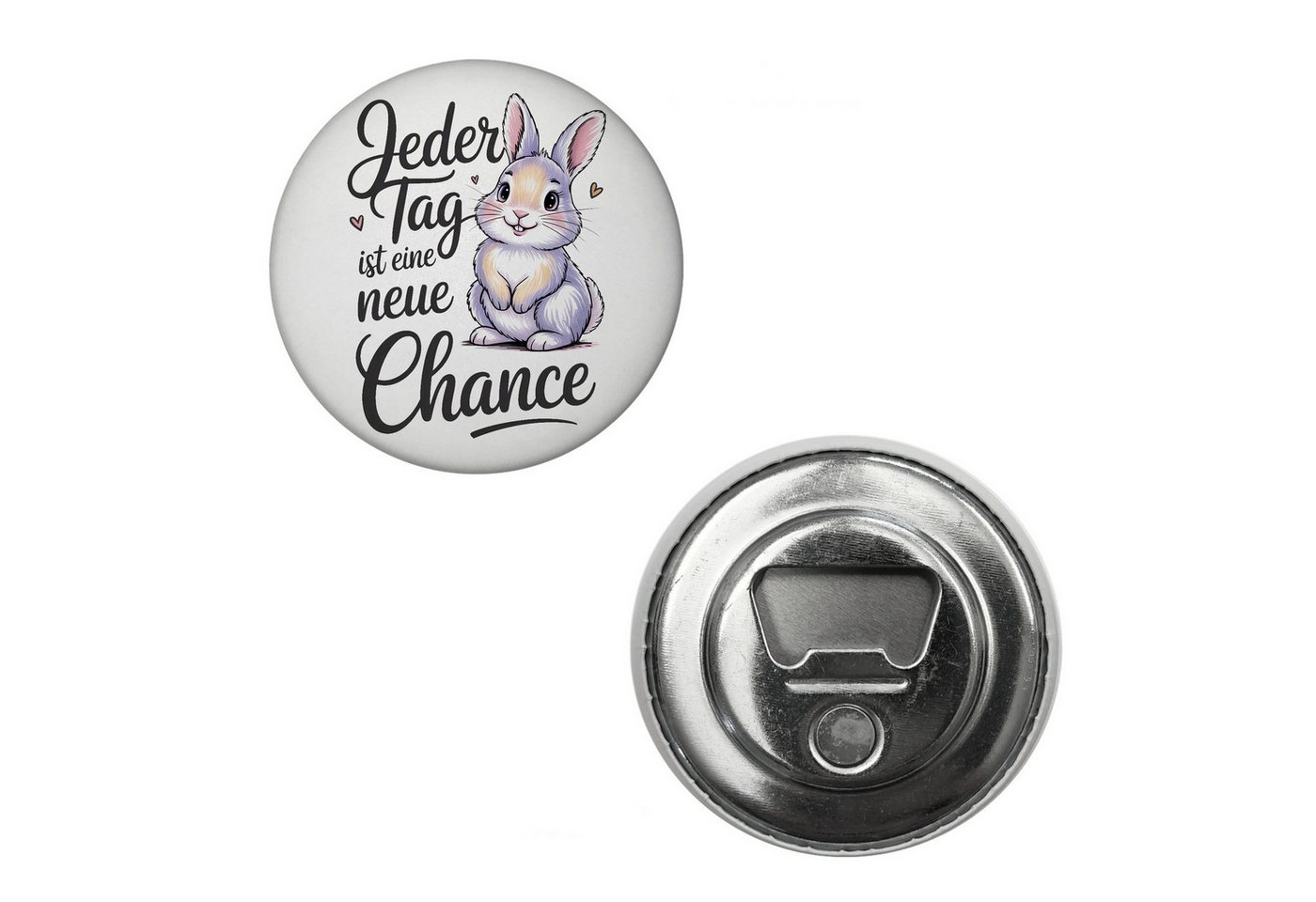 speecheese Magnet Hase mit Herzen Jeder Tag ist eine neue Chance Spruch Magnet