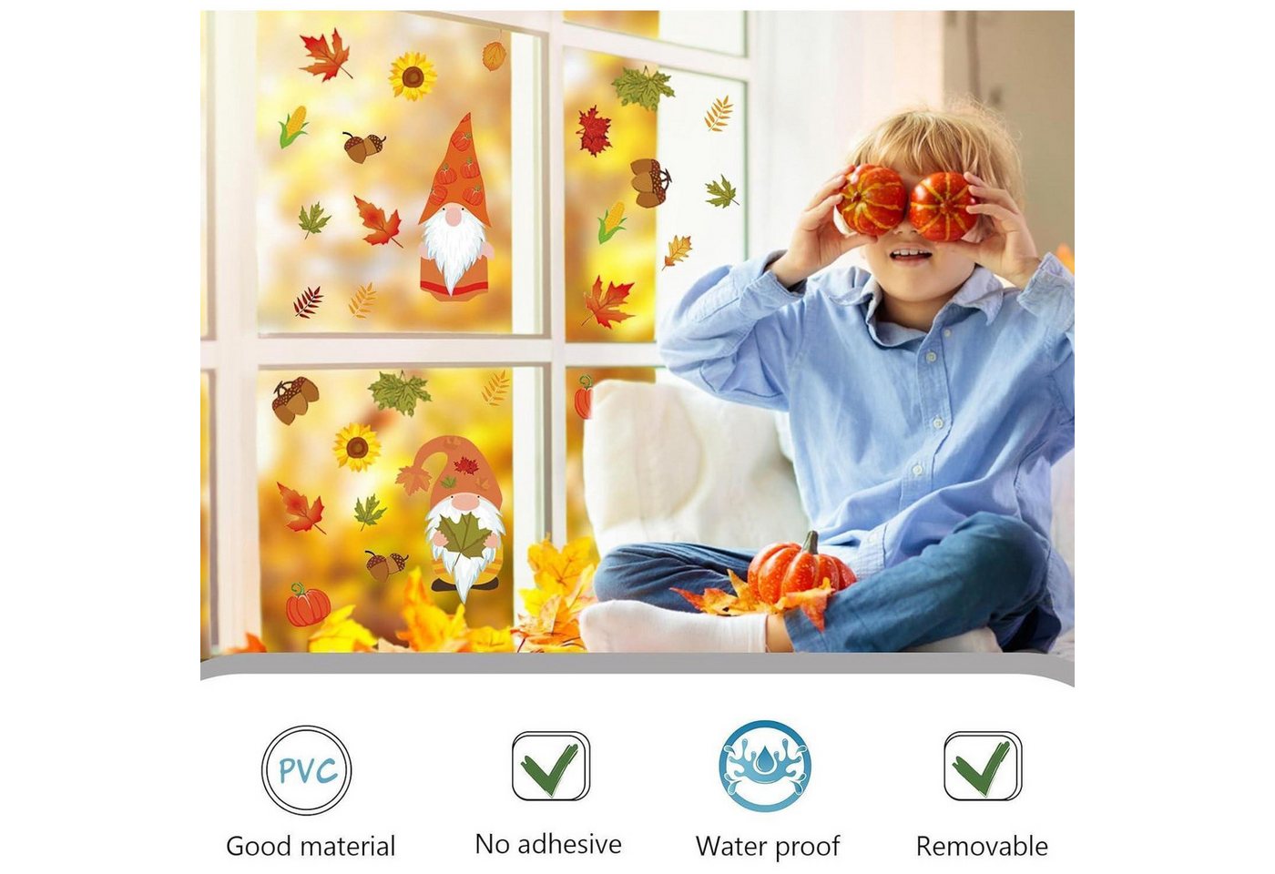 LuxusKollektion Fensterbild 8 Blatt Herbst Fensterbilder für Thanksgiving