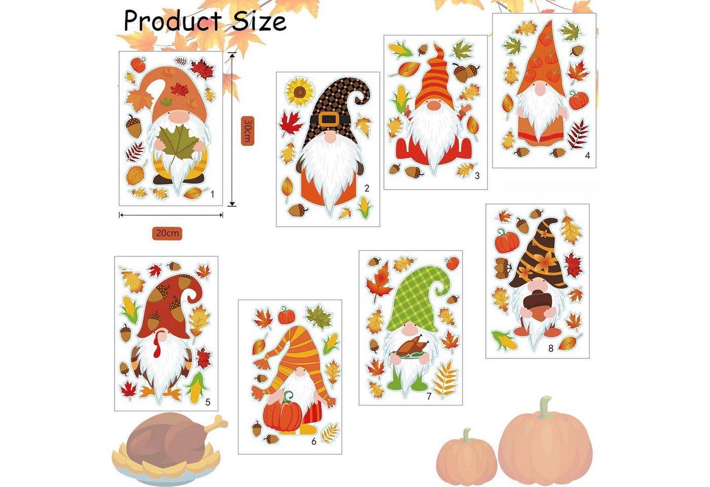 LuxusKollektion Fensterbild 8 Blatt Herbst Fensterbilder für Thanksgiving Bild 3