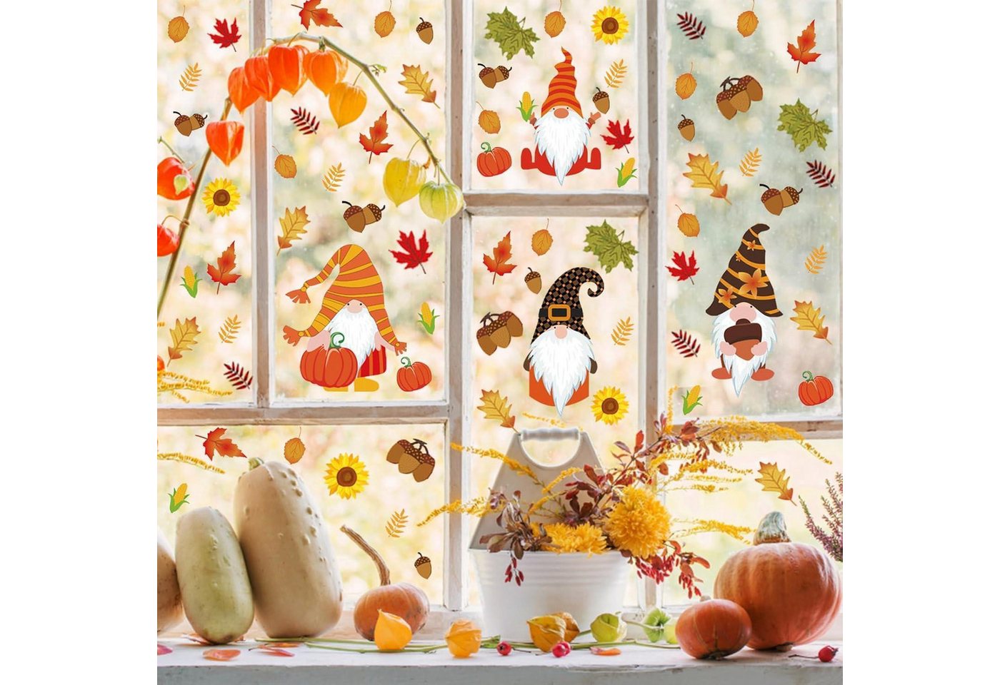 LuxusKollektion Fensterbild 8 Blatt Herbst Fensterbilder für Thanksgiving Bild 4