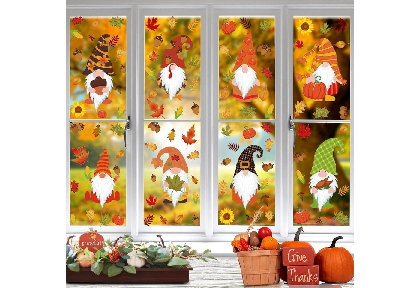 LuxusKollektion Fensterbild 8 Blatt Herbst Fensterbilder für Thanksgiving Bild 5