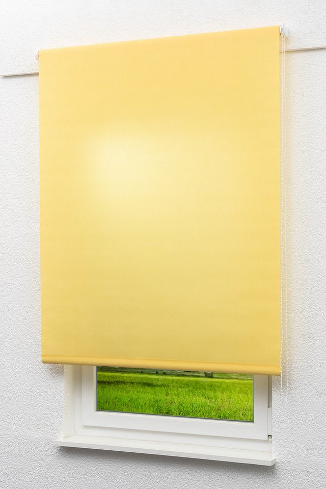 Rollo Basisrollo Tageslicht Pastellgelb, LYSEL®, blickdicht, HxB 175x82cm