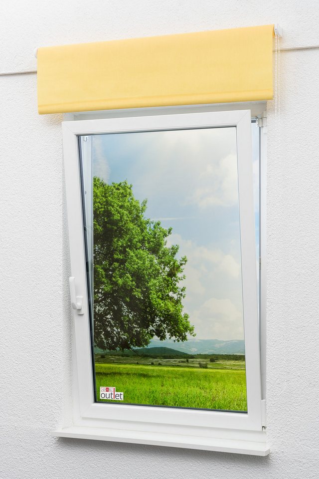 Rollo Basisrollo Tageslicht Pastellgelb, LYSEL®, blickdicht, HxB 175x82cm Bild 2
