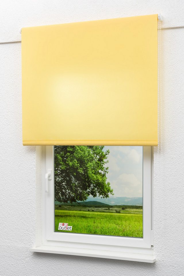 Rollo Basisrollo Tageslicht Pastellgelb, LYSEL®, blickdicht, HxB 175x82cm Bild 5