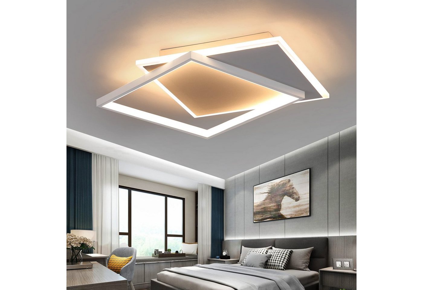 ZMH LED Deckenleuchte Deckenlampe Moderne 44W 44cm Wohnzimmer Esszimmer CCT/mit FB, LED fest integriert