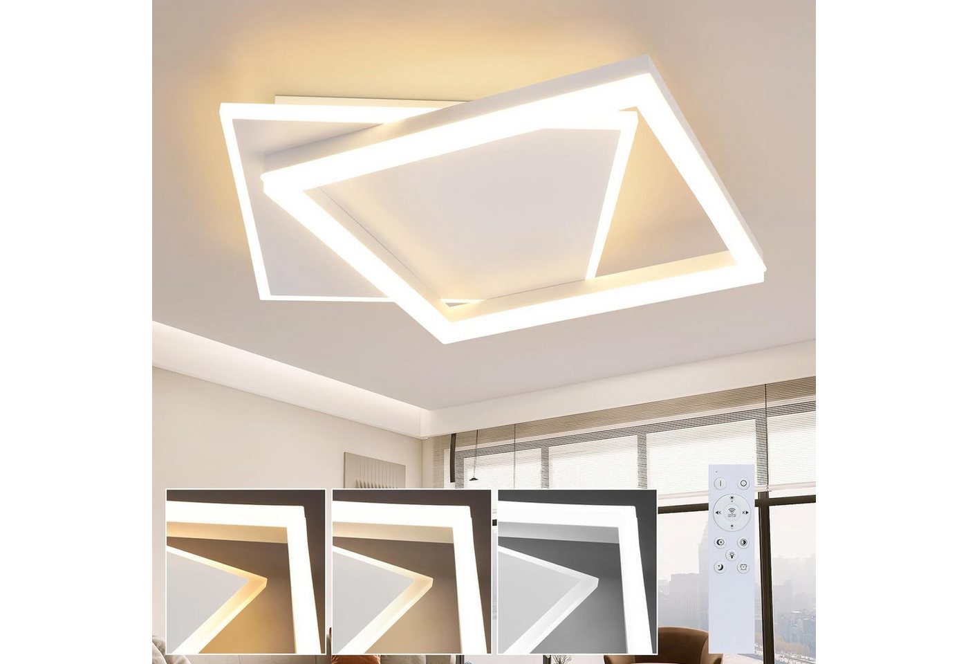 ZMH LED Deckenleuchte Deckenlampe Moderne 44W 44cm Wohnzimmer Esszimmer CCT/mit FB, LED fest integriert Bild 3