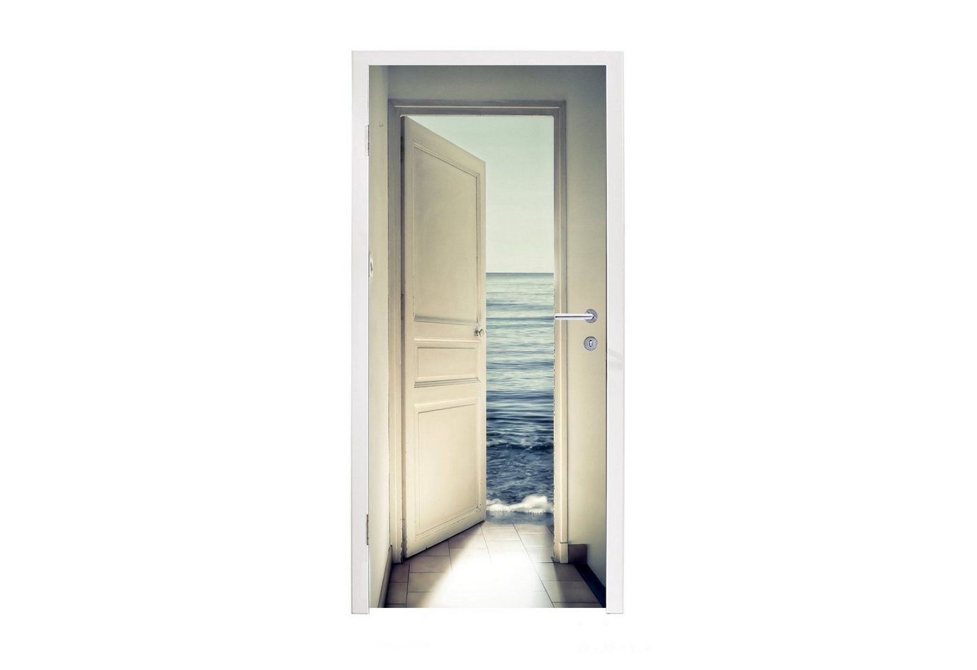 MuchoWow Türtapete Tür - Meer - Abstrakt - Wasser, Matt, bedruckt, (1 St), Selbstklebende Tapete, Folie für Möbel, 75x205 cm Bild 4