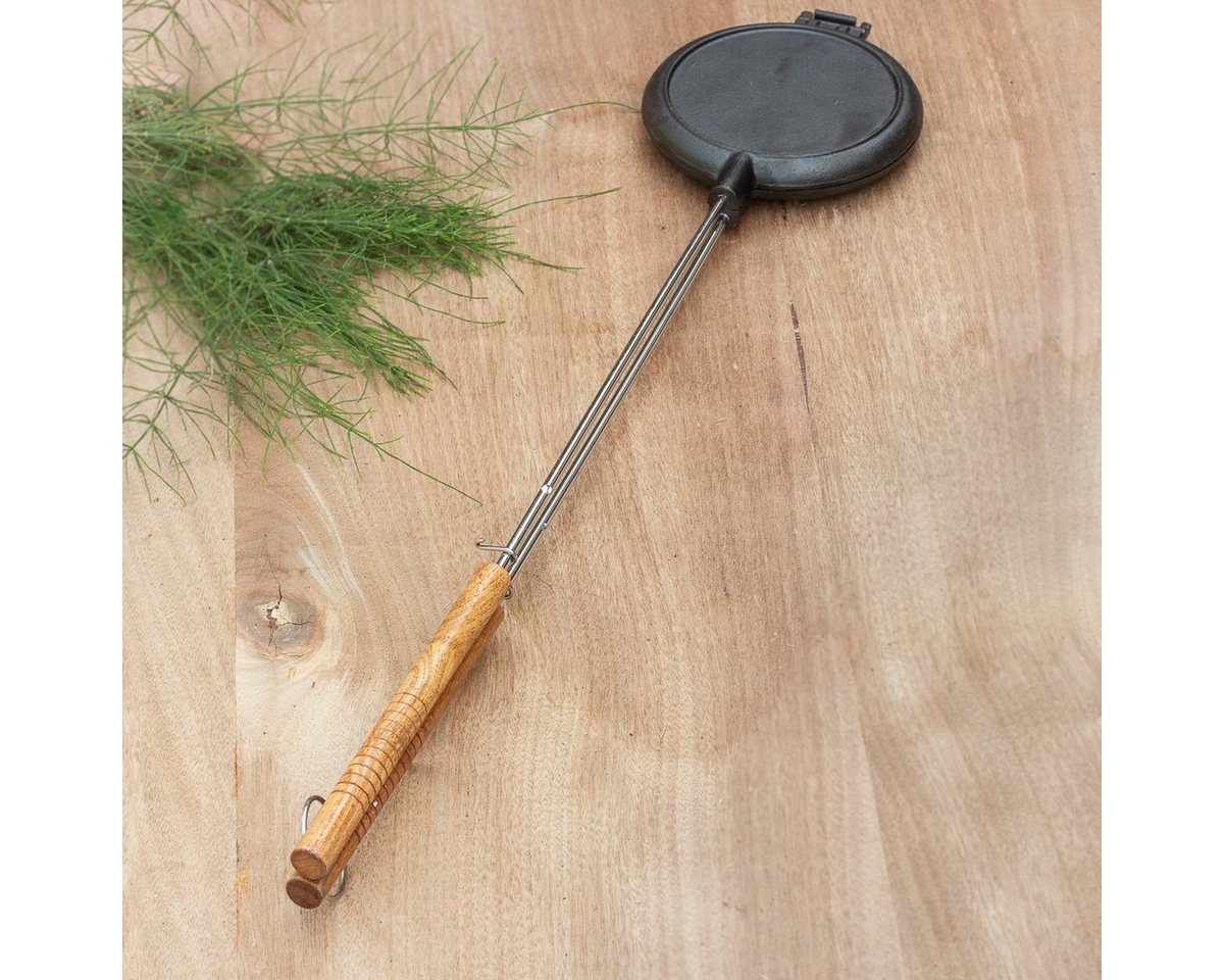 Antikas Feuerstelle Waffeleisen für offenes Feuer, Grill und Gasherd, aus Gusseisen Bild 5