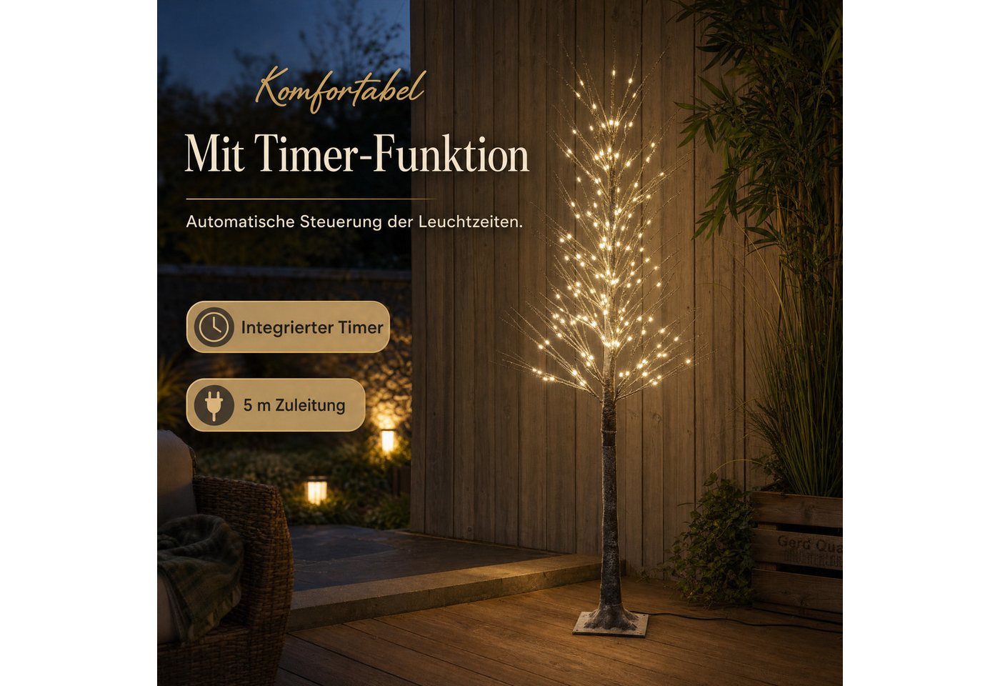 Northpoint LED Baum Northpoint LED-Baum 150 cm 240 LEDs mit Timer & Schnee