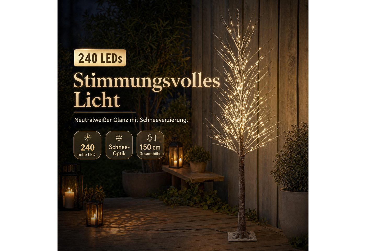 Northpoint LED Baum Northpoint LED-Baum 150 cm 240 LEDs mit Timer & Schnee Bild 4