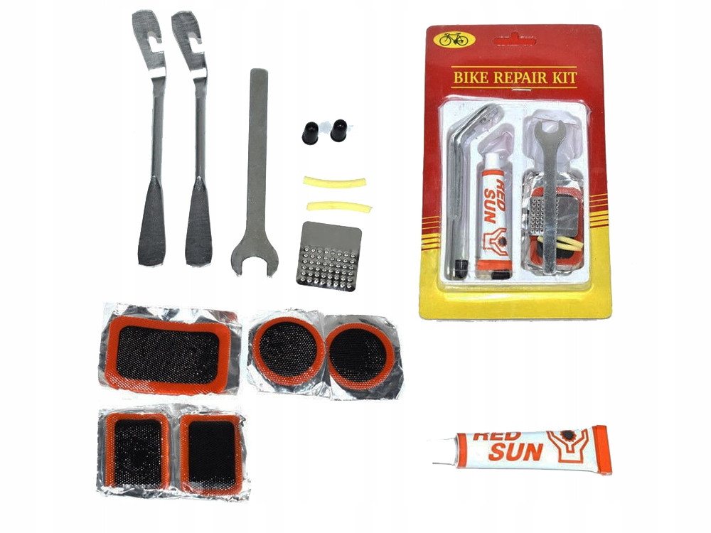 VERK GROUP Reifen-Reparaturset Fahrrad Reparatur Set 14‑tlg Flickzeug Pannenset Reifen, 1-St., 14‑teilig, mit Reifenhebern Bild 5