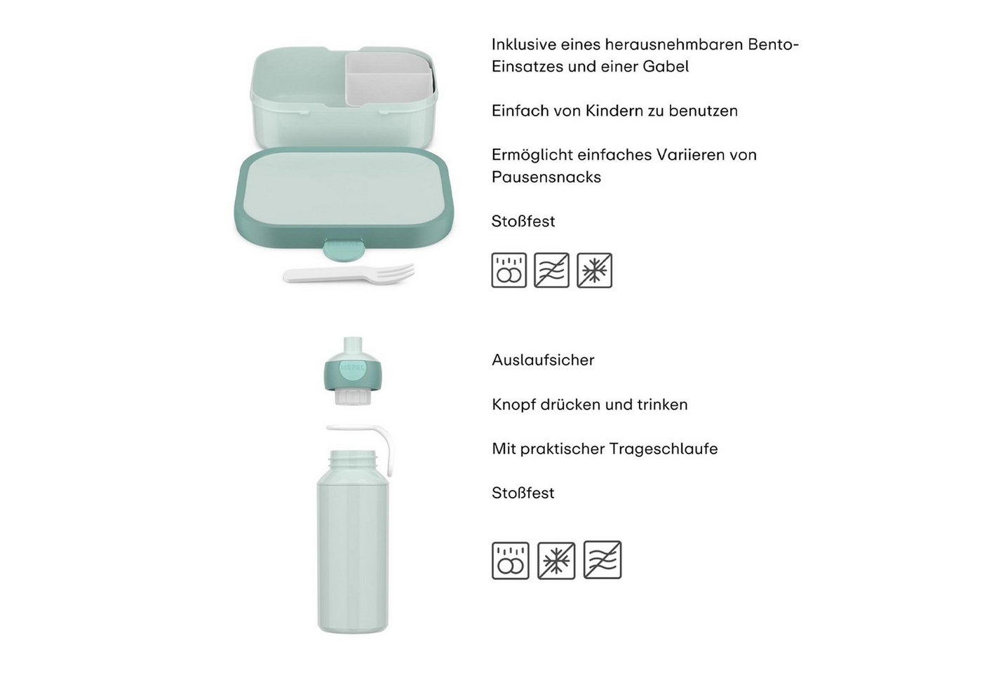 Mepal Lunchbox Campus Lunchset 2-tlg., Acrylnitril-Butadien-Styrol (ABS), (2-tlg) Bild 5
