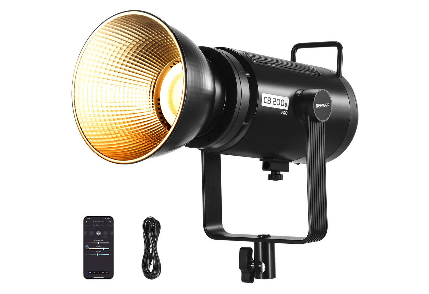 Neewer Videoleuchte CB200B 210W COB Bi-Color LED Videoleuchte Studiolicht, mit 2,4G/APP Fernbedienung, 2700K-6500K, CRI97+, 12 Effekte Bild 2