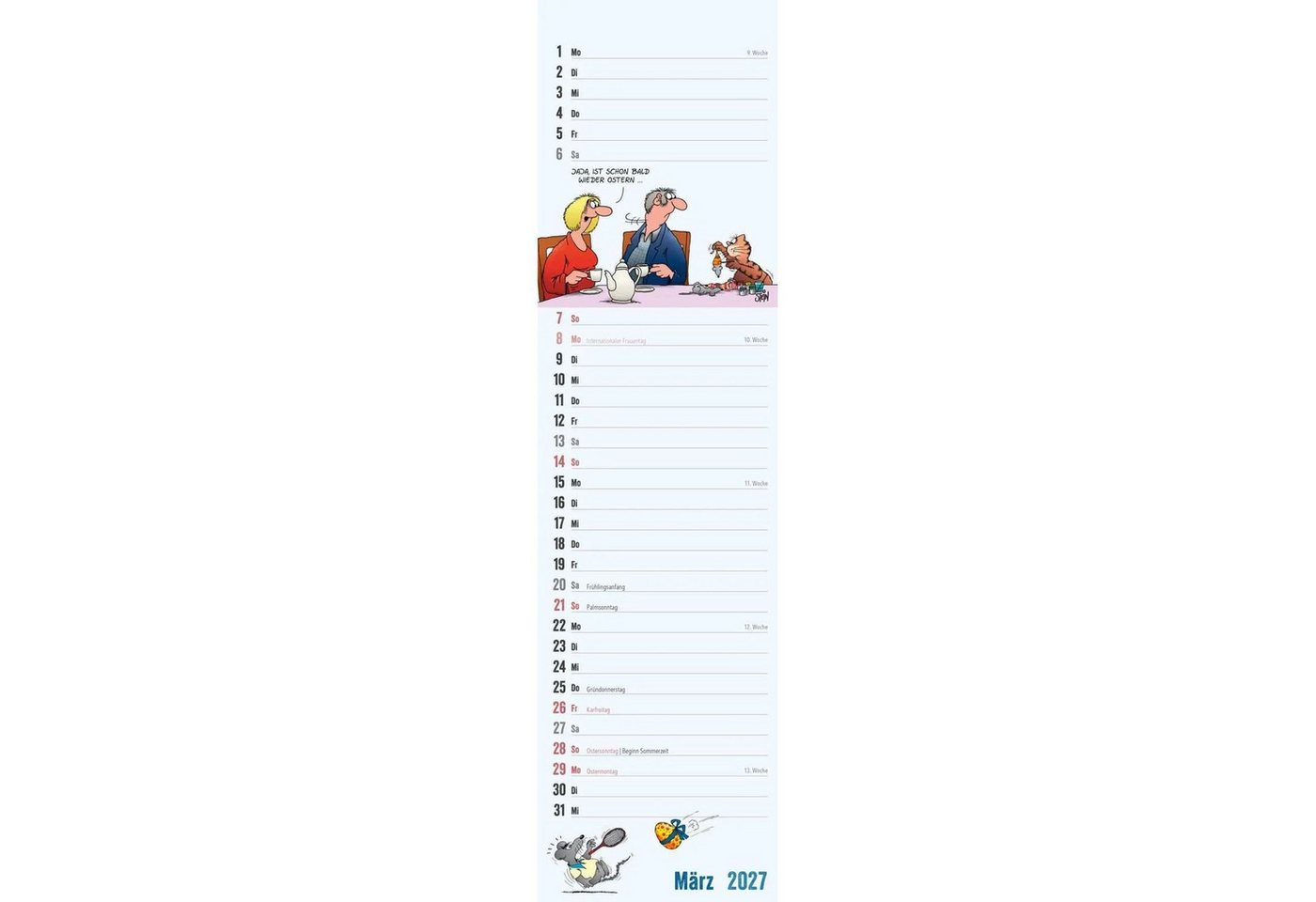Lappan Verlag Wandkalender Uli Stein Streifenkalender 2027: Monatskalender für die Wand Bild 4