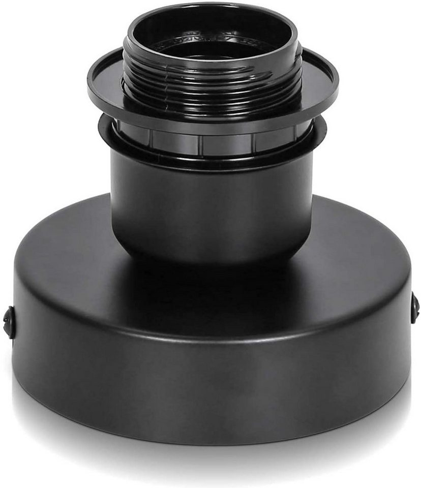 ZMH Deckenleuchte Retro Schwarz E27 1-flammig Lampen Ohne Leuchtmittel Wohnzimmer, Einfache Installation, LED wechselbar, Spiralkäfig,max. 40W, 15×16×16cm,Retro-Industrial-Look