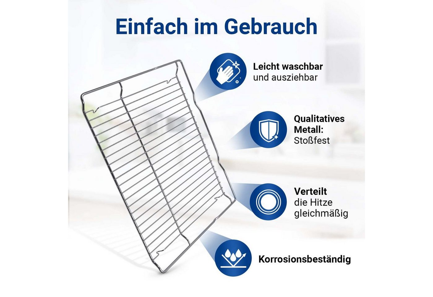 VIOKS Grillrost Gitterrost Ersatz für Bosch 00577170 455x375mm (1-St), Kombirost für Backofen und Herd Bild 5