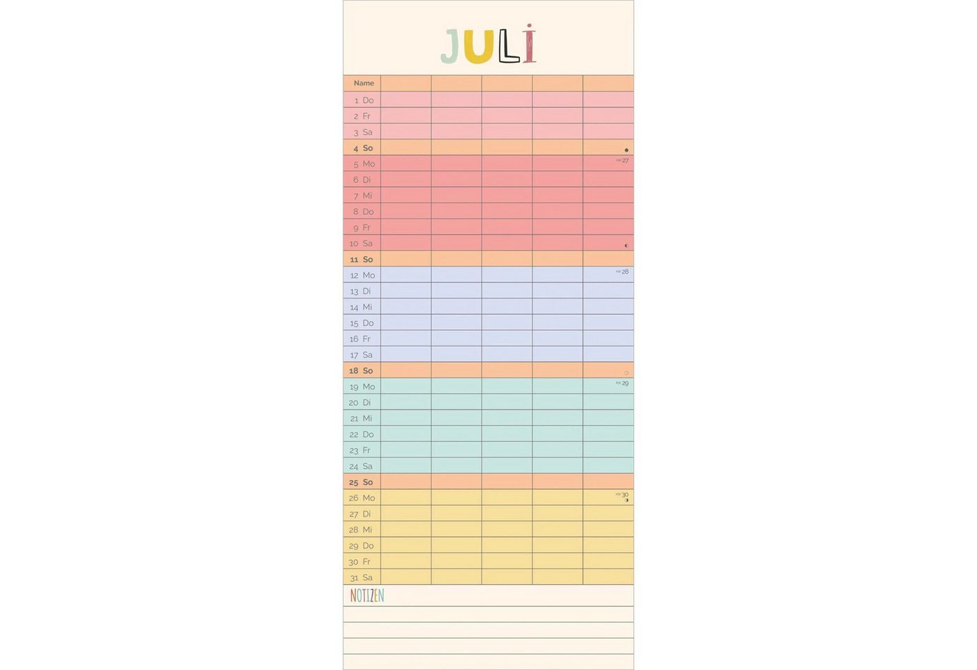 Wandkalender Familienplaner Unser buntes Jahr XL 2027 Bild 2
