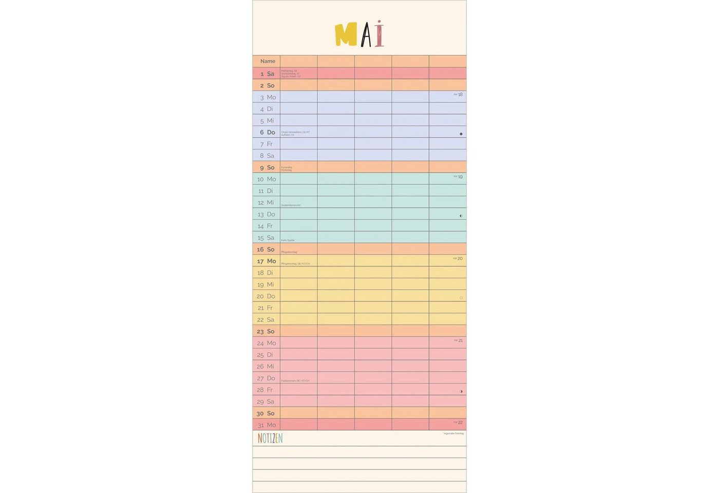 Wandkalender Familienplaner Unser buntes Jahr XL 2027 Bild 4