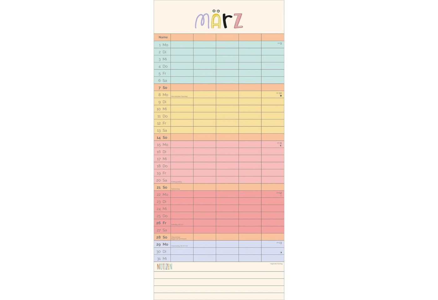 Wandkalender Familienplaner Unser buntes Jahr XL 2027 Bild 5