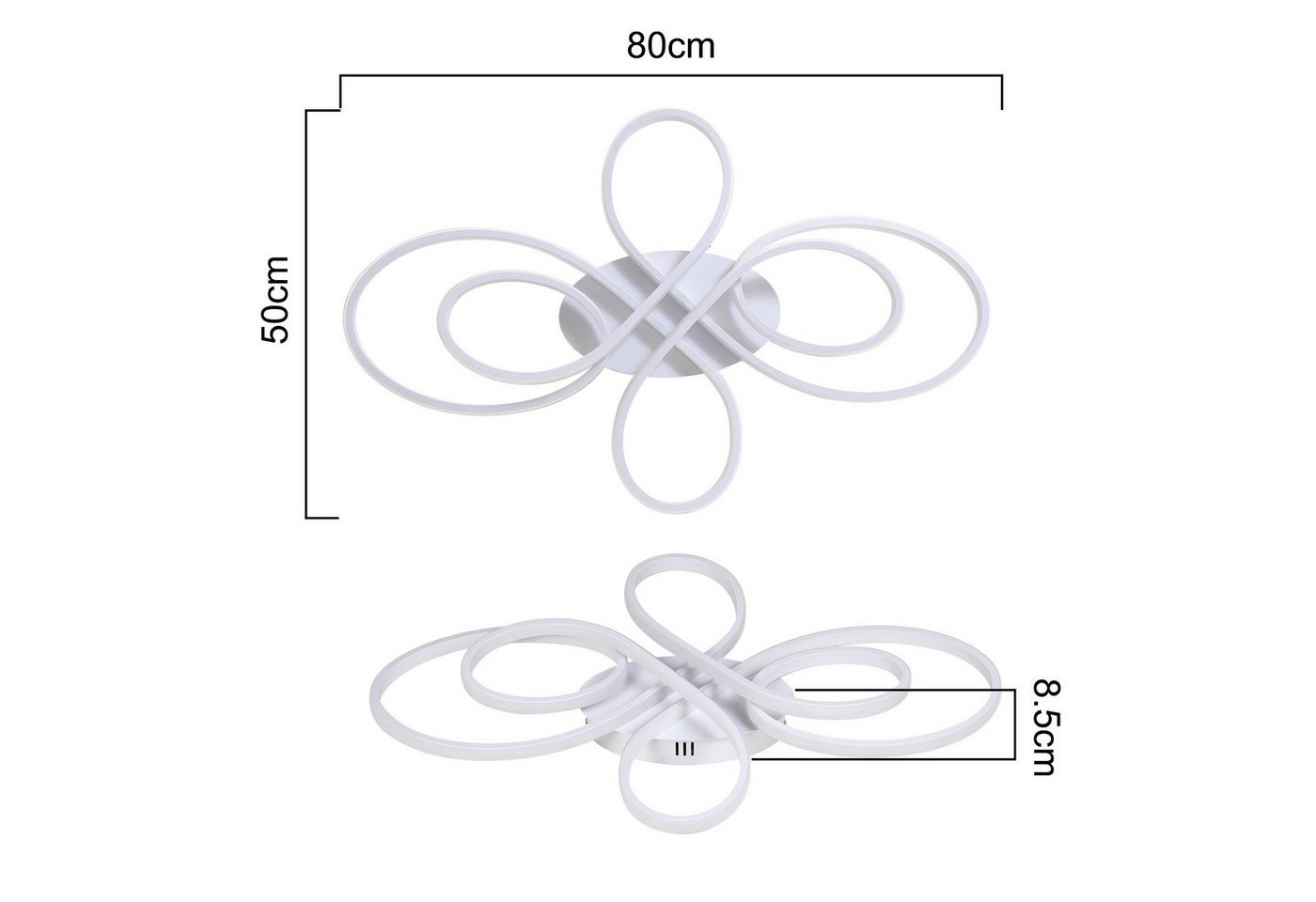 ZMH LED Deckenleuchte Wohnzimmer Modern Schmetterlingforming, dimmbar mit Fernbedienung, LED fest integriert, Warmweiß-Neutralweiß-Kaltweiß, Design Deckenbeleuchtung Groß für Esszimmer Büro Küche Bild 2