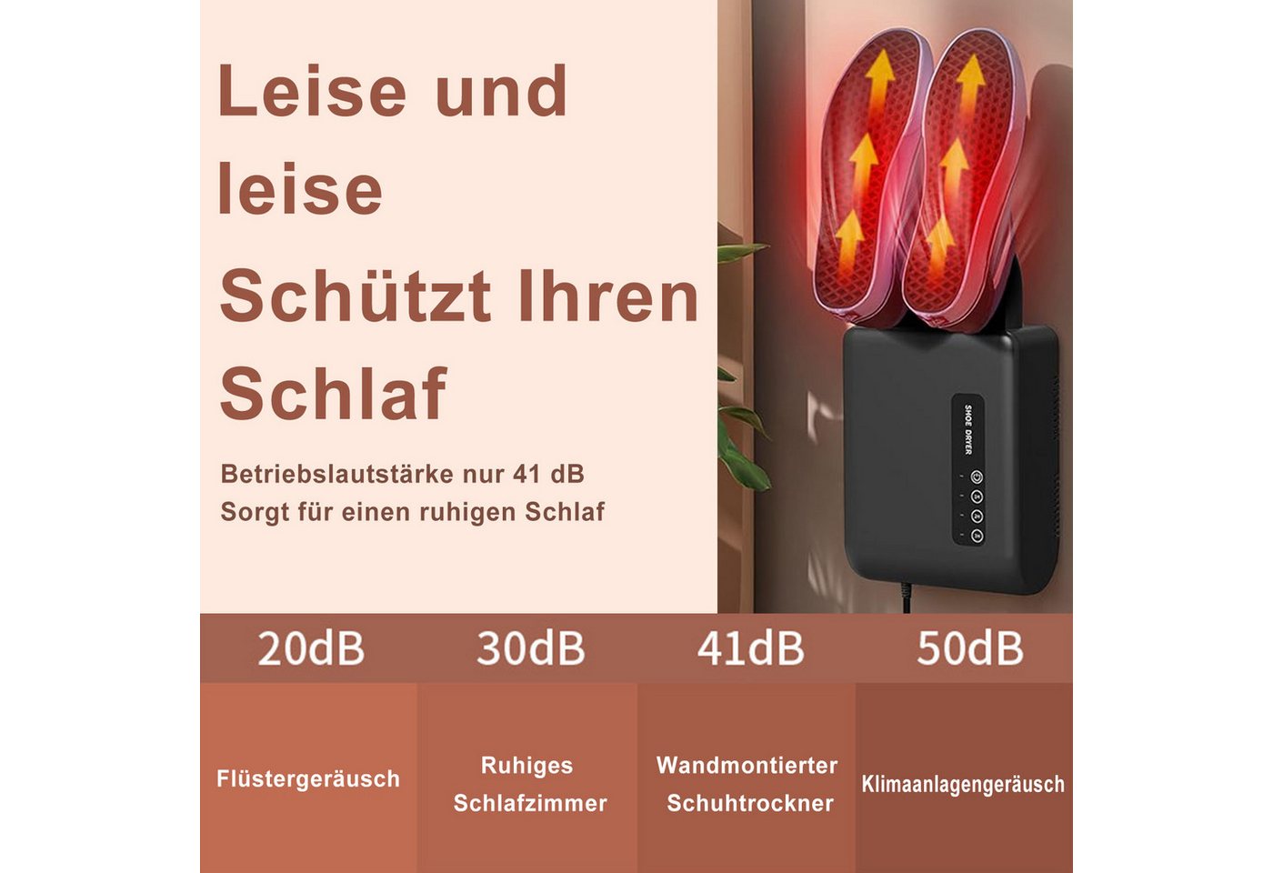 AIMAX Schuhtrockner Elektrisch Schuhtrockner Wandmontage Schuhheizung Stiefel Schuhwärmer, Zur hilft Gerüche, Bakterien zu bekämpfen, für Handschuhe Socken