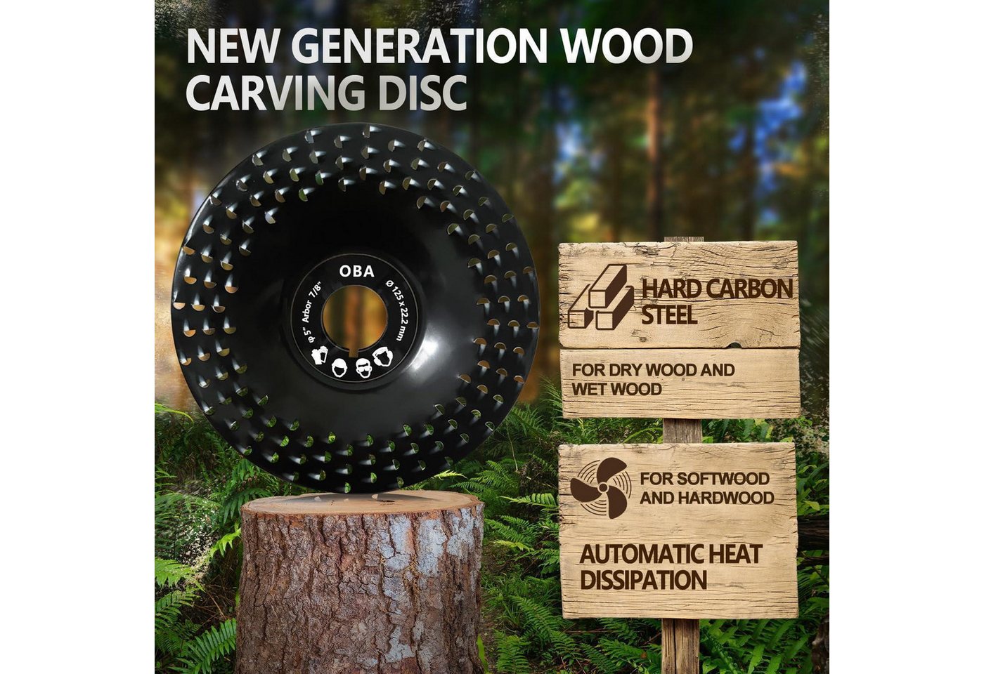 LuxusKollektion Schruppscheibe Schleifscheiben Holz Winkelschleifer Frässcheibe 2er-Set 125mm