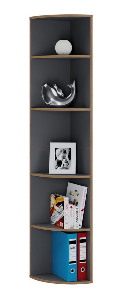 VCM Standregal Salia B. 33 x T. 33 x H. 183 cm, Holzregal stehend, CD DVD Aufbewahrung, 5 Fächer Bild 3